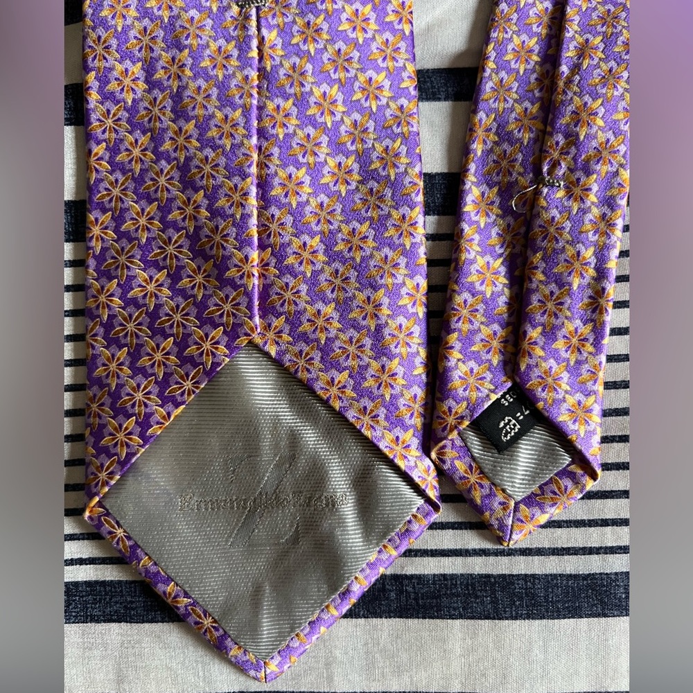 Ermenegildo Zegna Purple Floral Tie